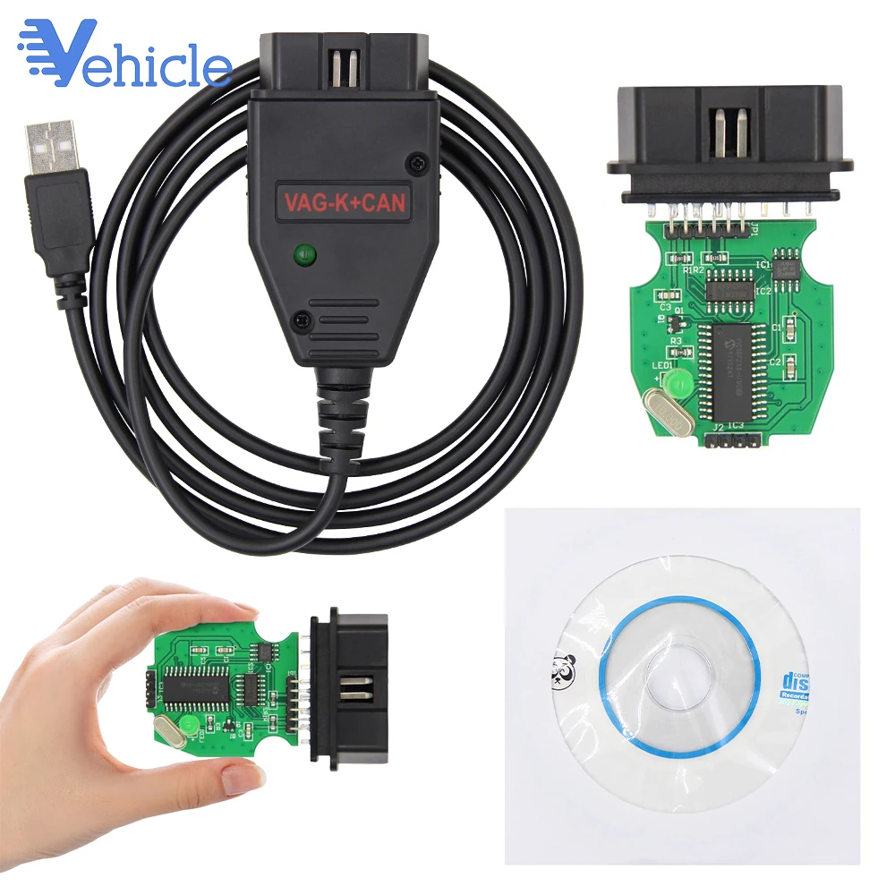 OBD2 Диагностический интерфейсный кабель с PIC18F258 FTDI FT232RL чип для VW/AUDI/SKODA/SEAT для VAG K+ CAN Commander 1,4
