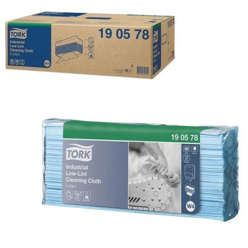 Протирочный нетканый материал 80 шт TORK (Система W4) Premium КОМПЛЕКТ 5 синий 40х35 см 190578 |