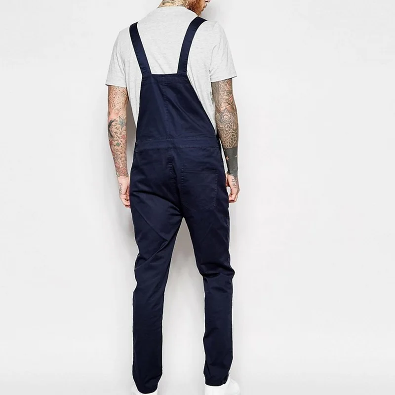 CYSINCOS New Arrival Men's Casual Loose Fit Pants Fashion Solid Color Cargo Bib Overalls Autumn Multi Pocket Trouser Jumpsuit