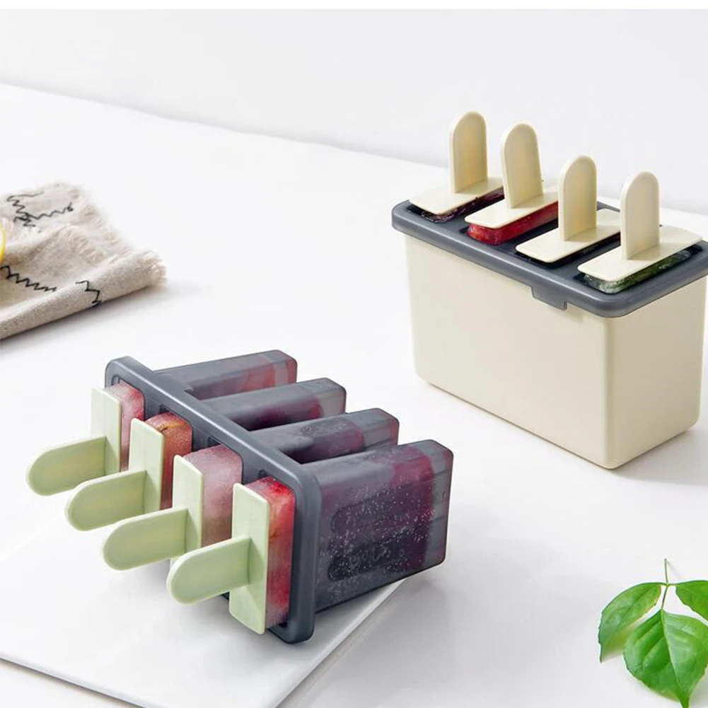 Summer Non-toxic Home Use Drinks Accessories Durable Self Made Bar Reusable Plastic Ice Cream Mould Kitchen Cooking Tool DIY