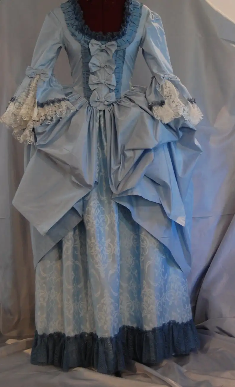 

Бальное платье Cosplaydiy в стиле барокко Марии-Антуанетты, средневековая площадка, королевская принцесса, искусственное синее пылевое платье, для Хэллоуина