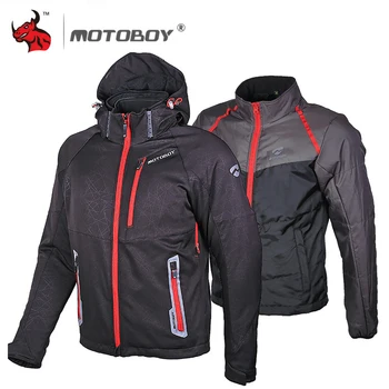 

MOTOBOY Motorcycle Jacket Waterproof Motocross Jacket Windproof Chaqueta Moto With Removeable Liner CE Protector for 4 Season