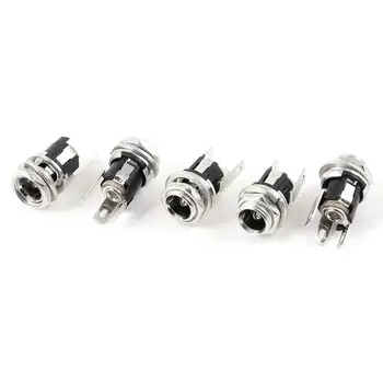 

500sets/lot Hot 5Pcs/set 5.5mmx2.1mm DC Power Jack Socket Female Panel Mount Connector