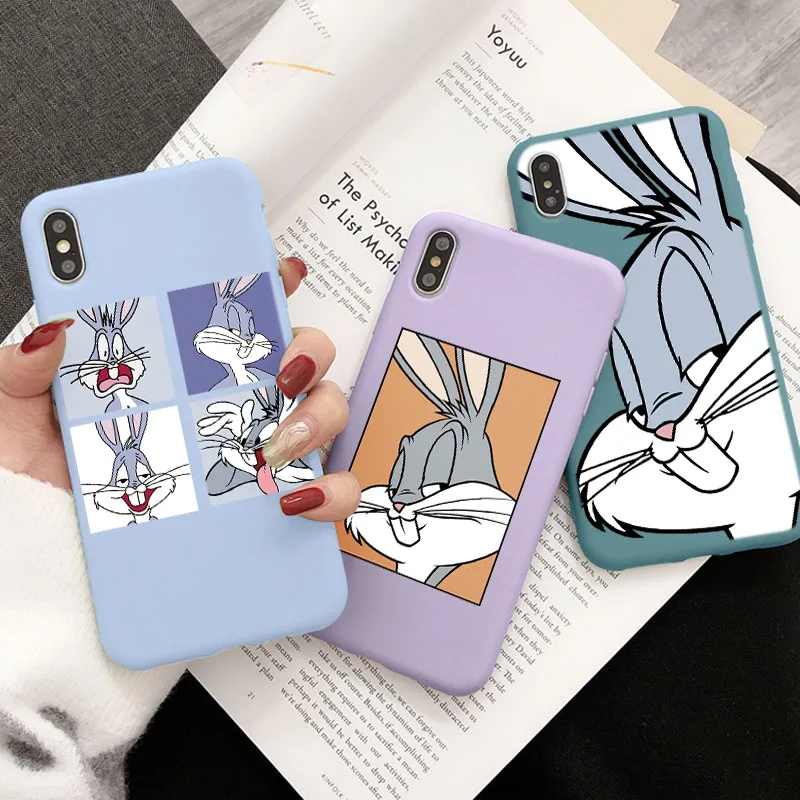 Забавный милый чехол с кроликом для Samsung Galaxy A50 A51 A52 A70 A71 A72 A40 A31 A32 A22 A21S A12 A10 S21 Ultra S20