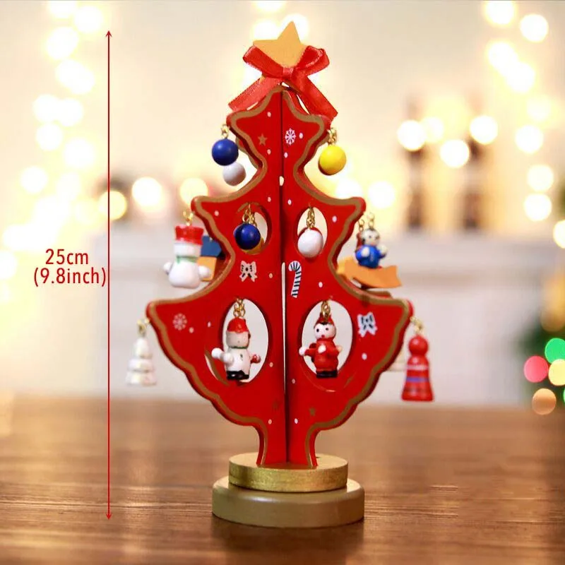 Деревянные елочные украшения с Рождеством украшения для домашнего стола Рождественский подарок Xmas новогодние вечерние украшения Navidad - Цвет: Red S 25cm