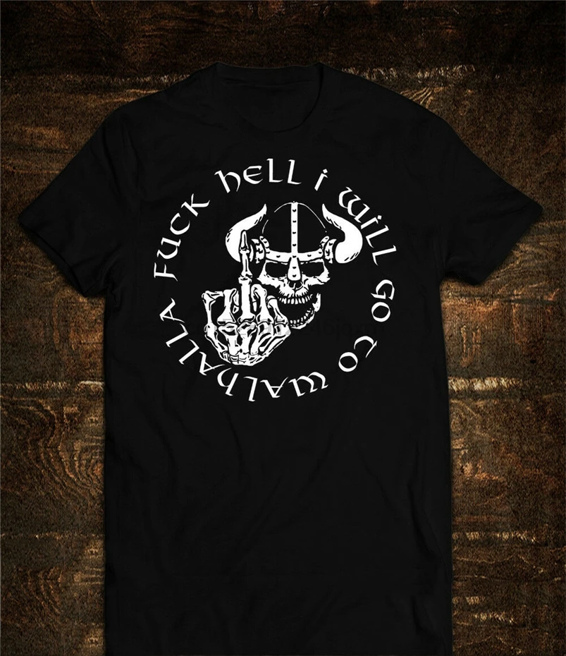 T-Shirt Go To Walhalla Viking Summer O-Neck Tops Tee Shirt |