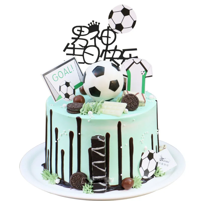 Футбол торт украшения торта на спрос среди детей день рождения Вечеринка ребенок душ кекс Decorating торт украшения инструменты