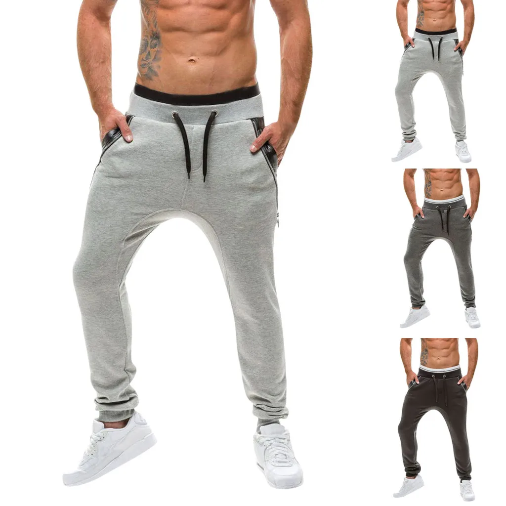 Vogue Jogger брюки мужские повседневные однотонные Свободные Лоскутные цветные спортивные брюки Pantalones Hombre мужские беговые брюки