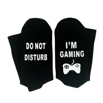 

Newly Unisex Novelty Socks Do Not Disturb I Am Gaming Funny Letter Printed Socks CLA88