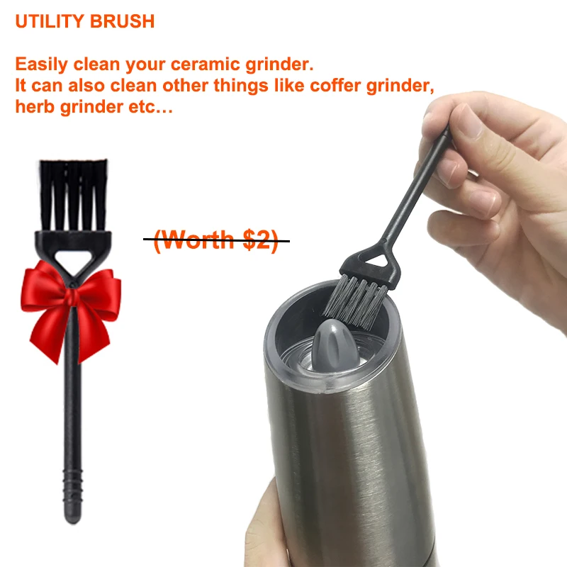 Electric Automatic Salt and Pepper Shaker Gravity Spice Mill Adjustable Coffee Grinder with LED Light Kitchen Tools