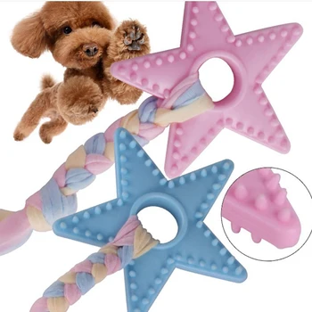 

Knot Interaction Pet Dog Interactive Toy Chewing Pentagram Natural Rubber Durable Shape Small Dog Training Chewing Play