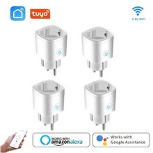 Wifi tomada inteligente 16a ue wifi com controle de aplicativo de temporização, compatível alexa google casa mini ifttt voz controle inteligente