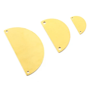 

Raw Brass Semicircle Double Orifice Charms Connectors Metal Blank Stamping Pendants Diy Jewelry Findings Necklace Supplies
