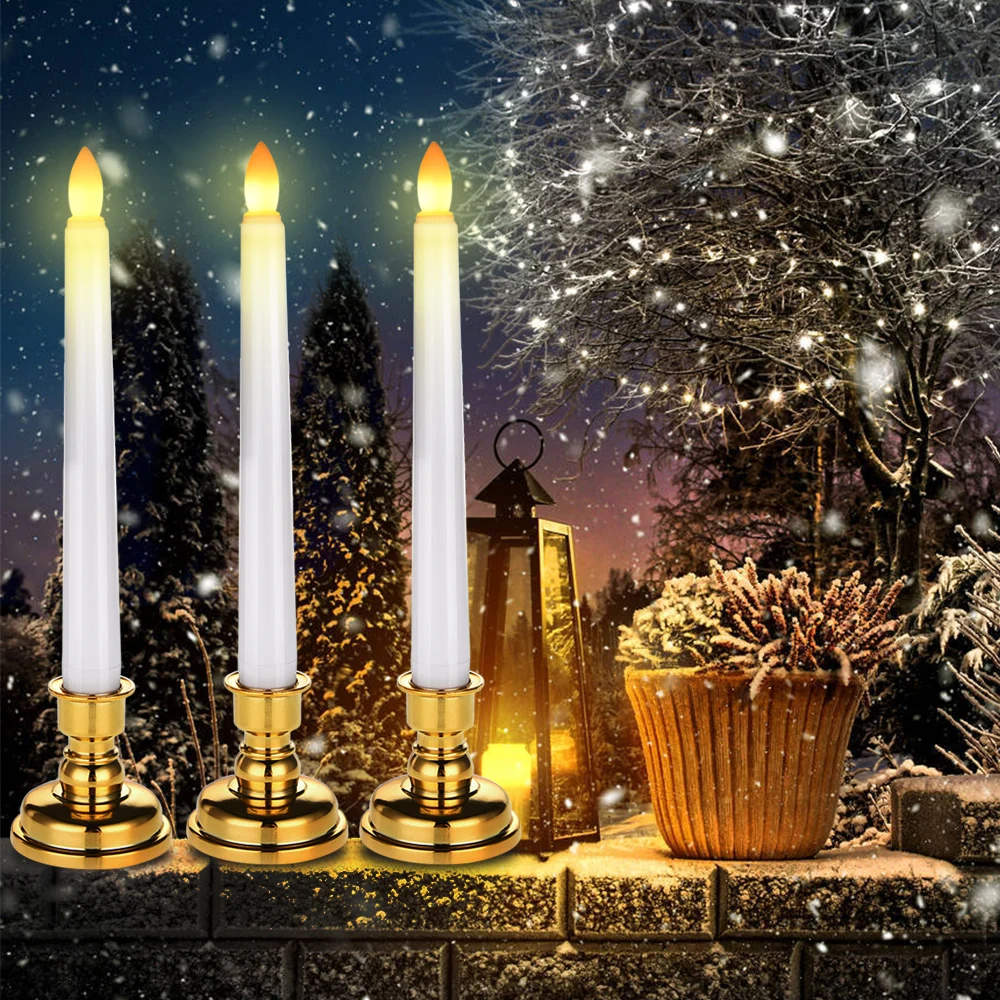 

Creative LED candle warm color lamp simulation flame 3 installed home wedding birthday party decoration