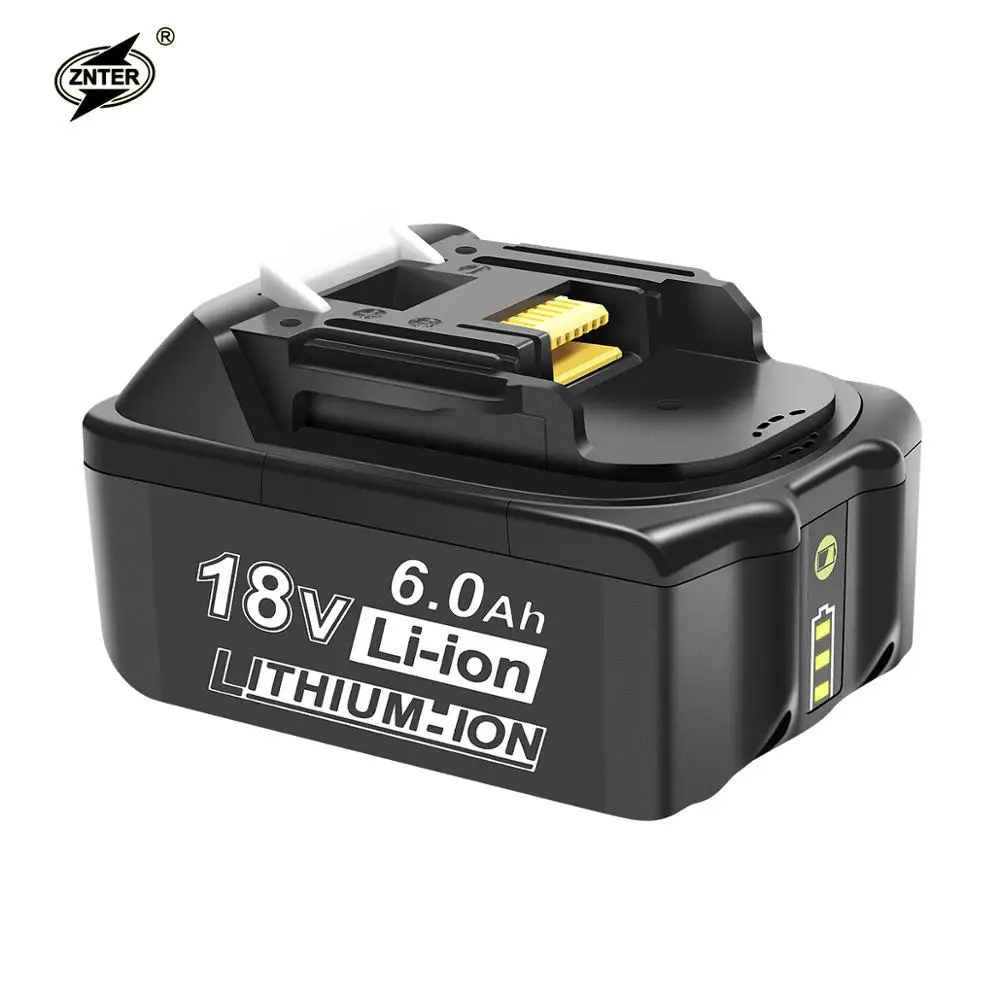 

Znter 18V 6.0AH Rechargeable Battery 6000mAh Li-ion Battery for MAKITA BL1860 BL1850 BL1860B Replacement Battery for Power Tool