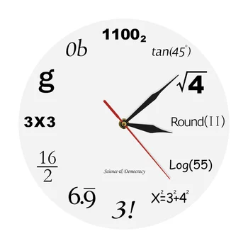 

Science Democracy Math Wall Clock Algebra Engineering Numbers Math Equation Modern Clock Math Nerd Graduation Gift