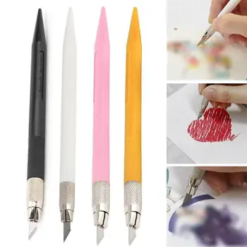 

1PC Alloy Rubber Carving Knife Non-slip Craft Paper Cutter Stationery School Engraving Cutting Supplies Utility Knife