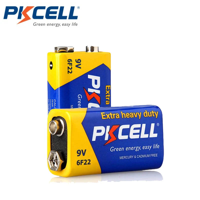 Den fremmede Forfatter Beskatning 2pcs Pkcell 9v Batteries 6f22 Extra Heavey Duty Carbon Zinc Battery 9 Volt  Battery Equal To Cr9v Er9v 6lr61 For Electronic Therm - Primary & Dry  Batteries - AliExpress