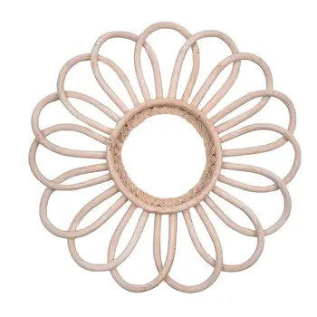 

Macrame Mirror Handmade Tapestry Makeup Mirror Lighted Compact Home Bedroom Espejos Decorativos Wall Mirrors B&B Decorations