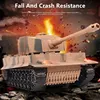 Simulation Electric Remote Control Tank 4CH Turret Rotate Simulation Sound Effect With Light Children's RC Battle Tank Model Toy 5