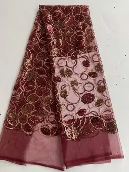 

e Sequins Lace African Fabrics Embroidery French Tulle Mesh Lace Fabric Nigerian Net Lace New Sequence Fabric