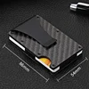 Carbon Fiber Wallet Slim Metal Credit Card Holder Hot New Design Minimalist Rfid Blocking Men Cardholder Anti Protect Clip Sets ► Photo 2/6