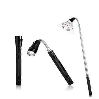 

3 LED Portable flashlight Flexible Head Flashlight Torch with a magnet Telescopic Flexible lamp Pick Up Tool Lamp Light