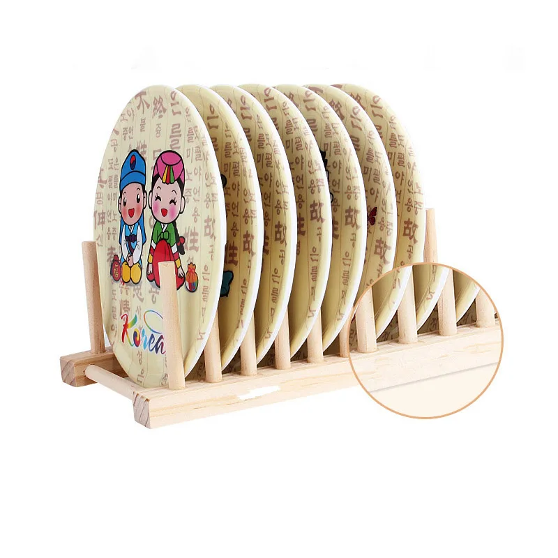 Kitchen 1pc Foldable Dish Plate Drying Rack Organizer Drainer Wooden Storage Holder Sink Drying Rack Kitchen Accessories