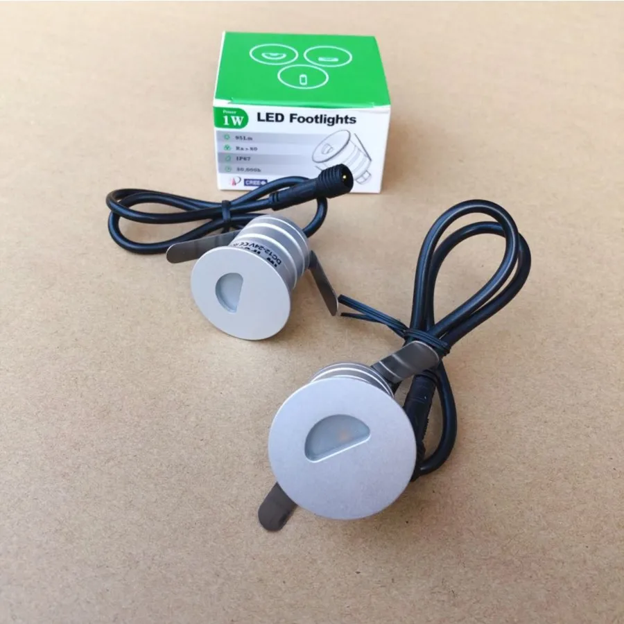 1W 12V 24V IP67 LED Terrace lighting Outdoor Stairs Step Lamp Mini LED Recessed Floor Deck light