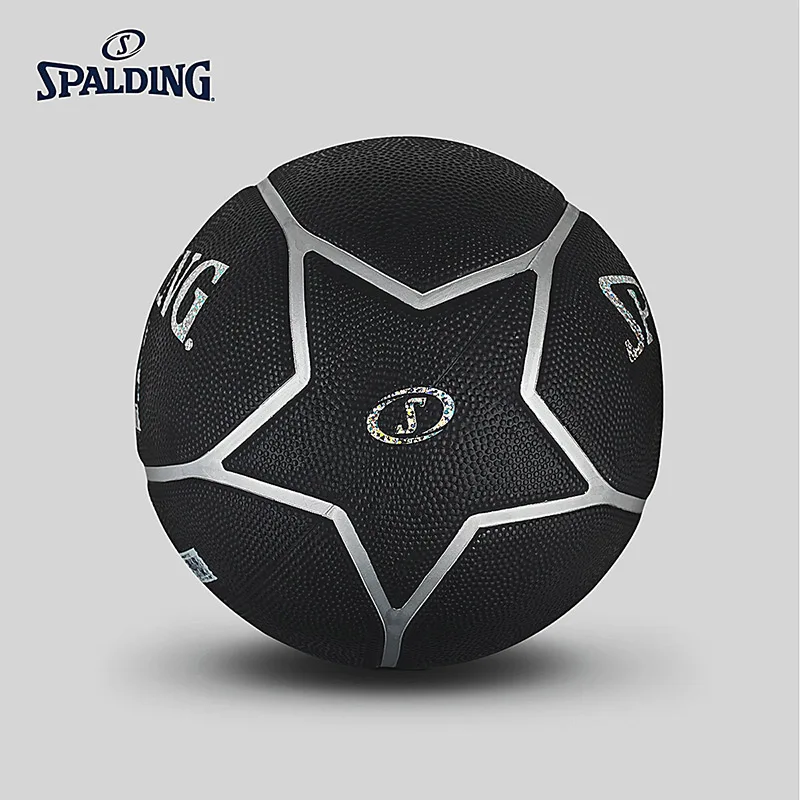 SPALDING NBA серебро Выделите Баскетбол Официальный Размер и вес 7# резиновый материал открытый мужской матч мяч 83-497Y