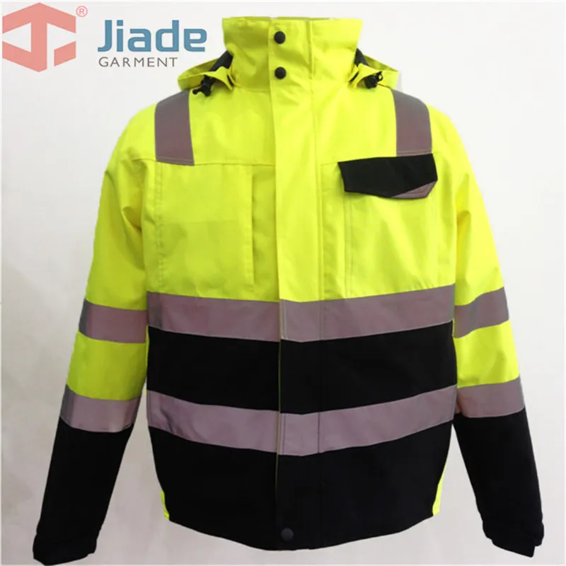 Jiade Мужская Рабочая одежда зимняя куртка Светоотражающая зимняя куртка Высокая Видимость Зимняя куртка EN471/ANSI зимняя куртка