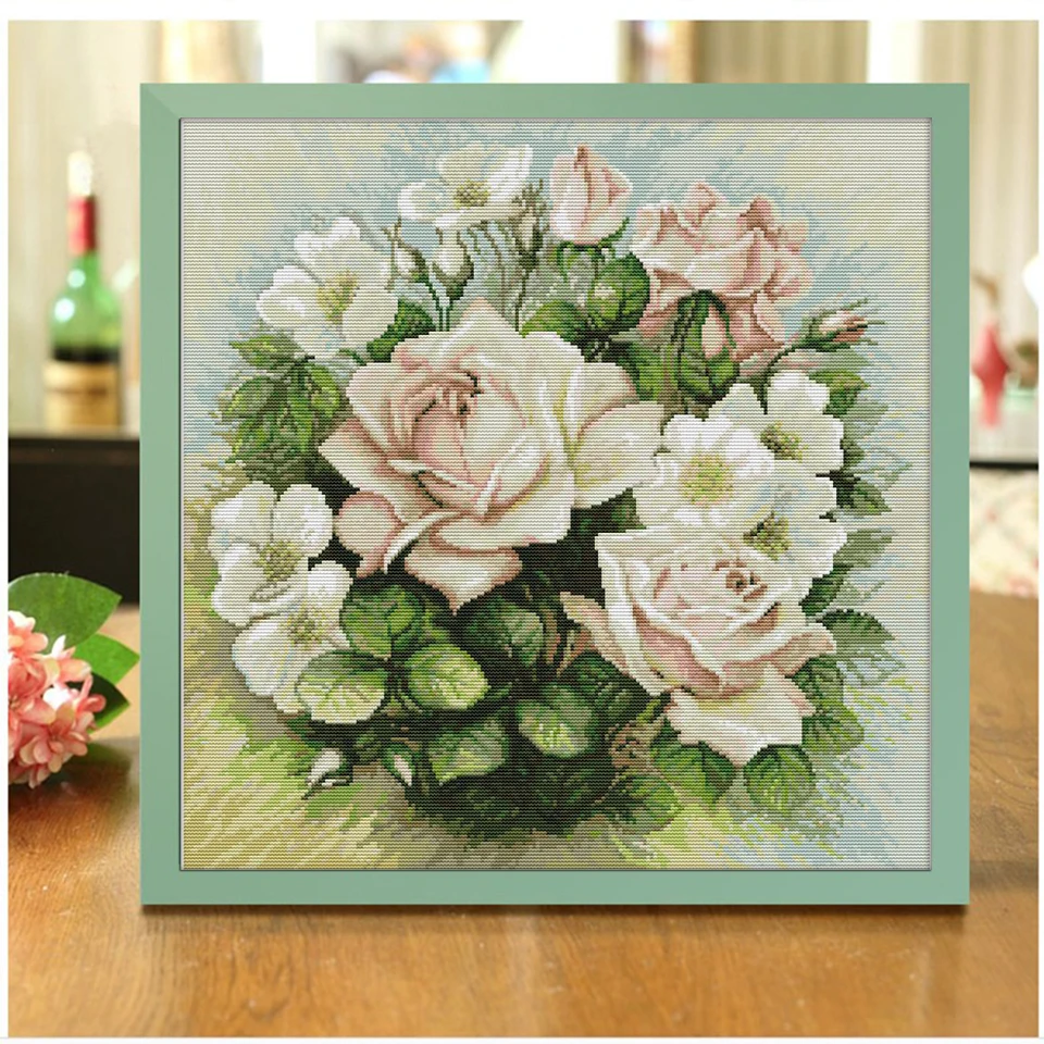 Joy Sunday DIY Набор для вышивки крестиком розовая роза с рисунком для дарения другим или некоторые украшения Китайская вышивка рукоделие