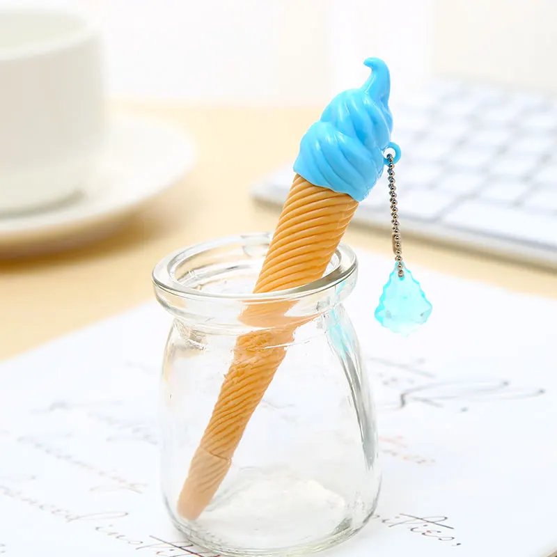 Креативная ручка для мороженого Kawaii, Радужный цвет, стационарный материал, Корейская Школьная, милые офисные принадлежности, инструмент для подписи - Цвет: blue 1pc
