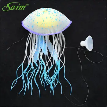 

Saim Artificial Fluorescent Jellyfish Decorations Plastic Jellyfish Aquarium Decoration for Fish Fish Tank Ornament Accessories