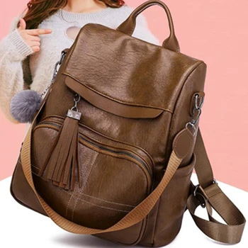 

Backpack Women 2020 Anti Theft Backpack Mochila Feminina Vintage Bagpack School Leather Bags For Women's Back Pack