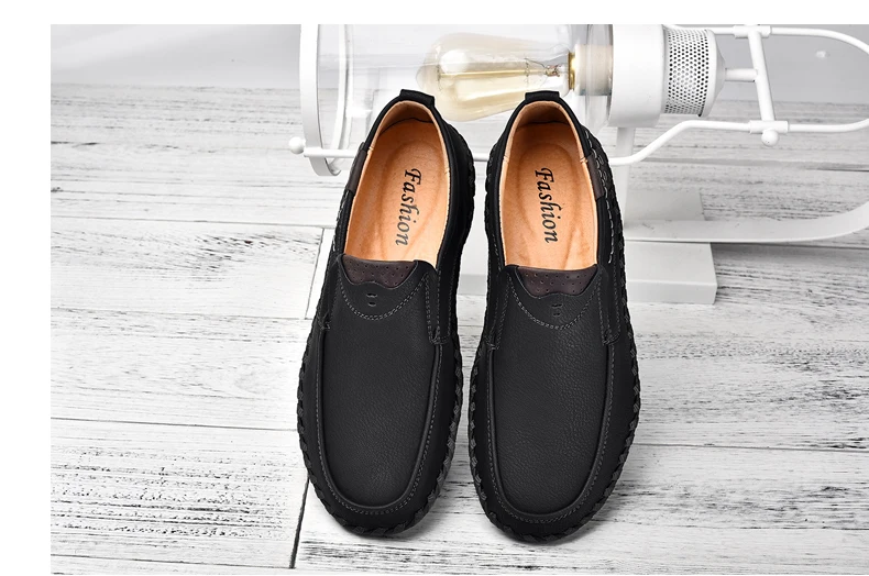Новая мужская повседневная обувь Лоферы мужские модные кожаные удобные лоферы повседневная обувь Zapatos De Hombre Мужская обувь 48