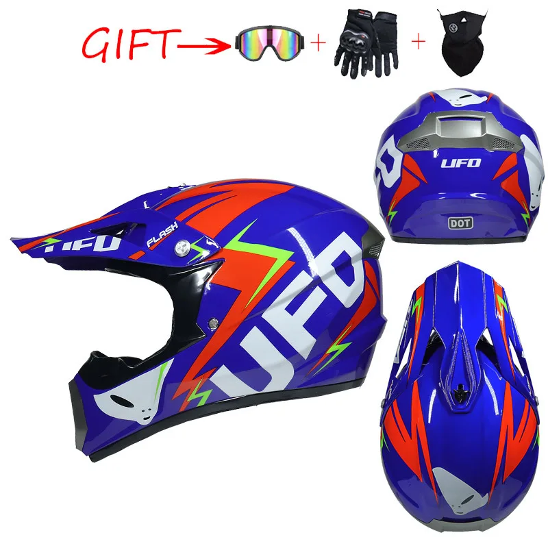 3 Подарки Супер-Крутой мотоциклетный внедорожный шлем ATV Dirt Bike мотокросс шлем гоночный горный шлем полный шлем для лица Capacetes - Цвет: 2