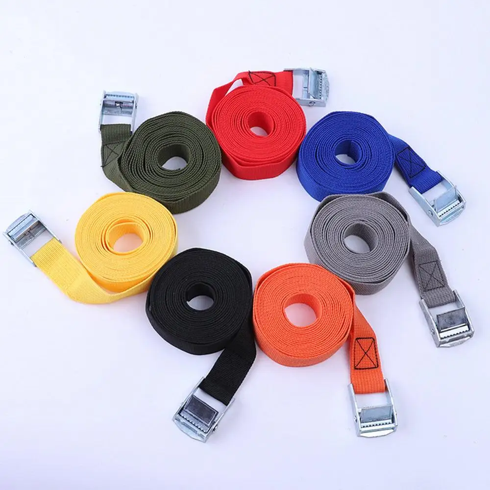 

25MMx2M Buckle Tie-Down Belt Cargo Straps for Car Motorcycle Bike with Metal Buckle Tow Rope Strong Ratchet Belt for Luggage Bag
