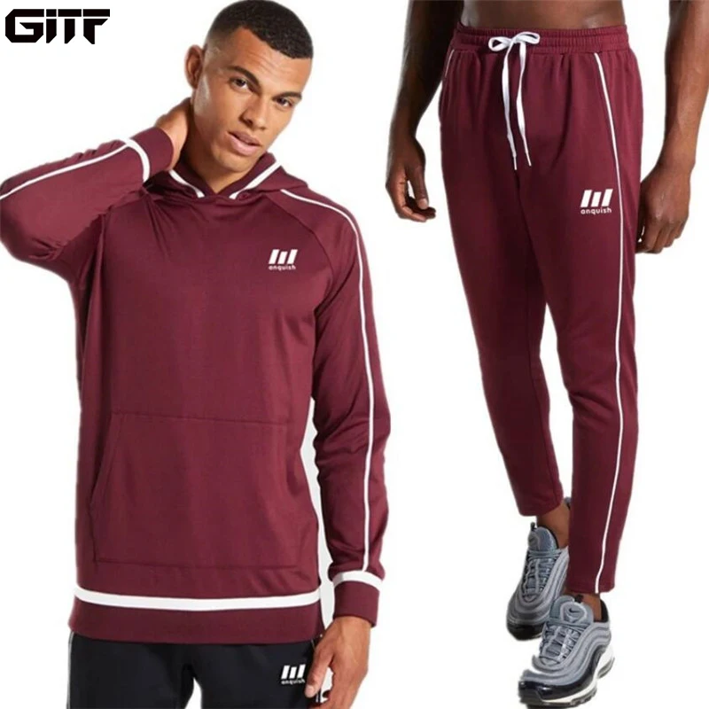 GITF Наборы для мужчин, весенне-осенний спортивный костюм для бега, мужские Брендовые спортивные костюмы, комплект верхней одежды из 2 предметов, спортивная одежда для бега, мужской костюм