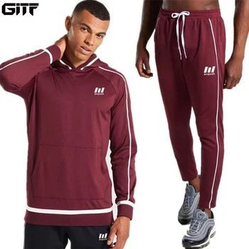 

GITF sets men 2019 Running Spring Autumn Tracksuit Men Sport Brand Tracksuits Outwear Set 2 pieces Sportswear Jogging Suit Men