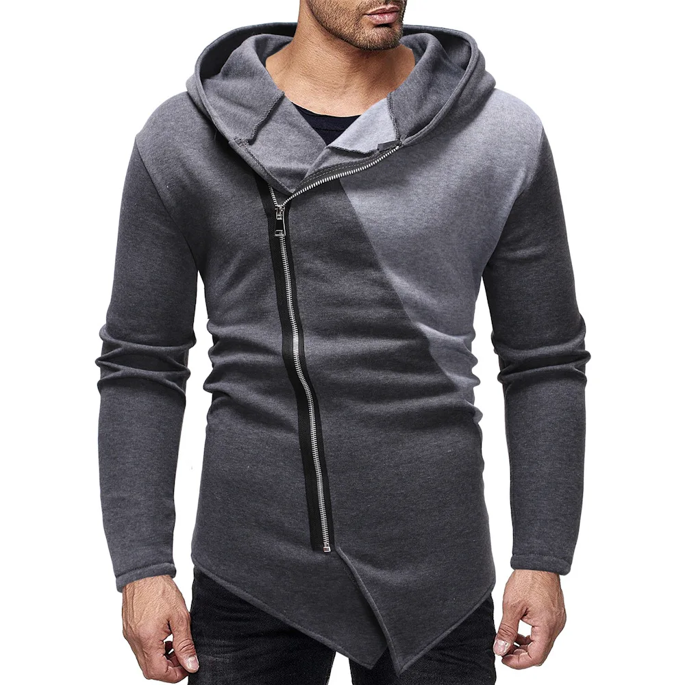 

Diagonal Zip Hoodie, Patchwork Hoodie, Mens Hoodie , Hoodie Men