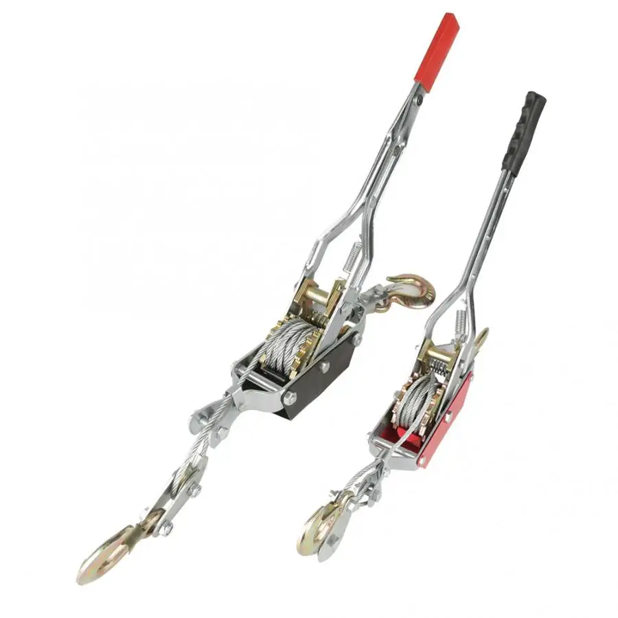 

2T 4T Wire Rope Ratchet Hand Power Puller Tighten Tool Mini Tightener Double Hook Lifting Tool