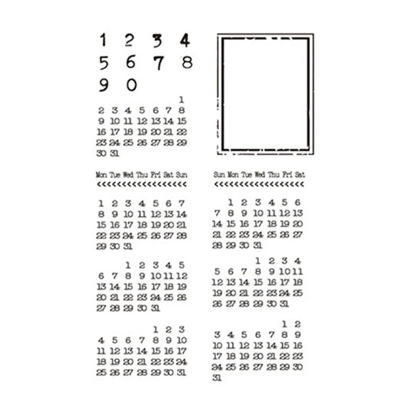Ремесло инструмент прозрачный штамп календарь номер четкая печать штампов для DIY Скрапбукинг карты штамп альбом фото декоративные