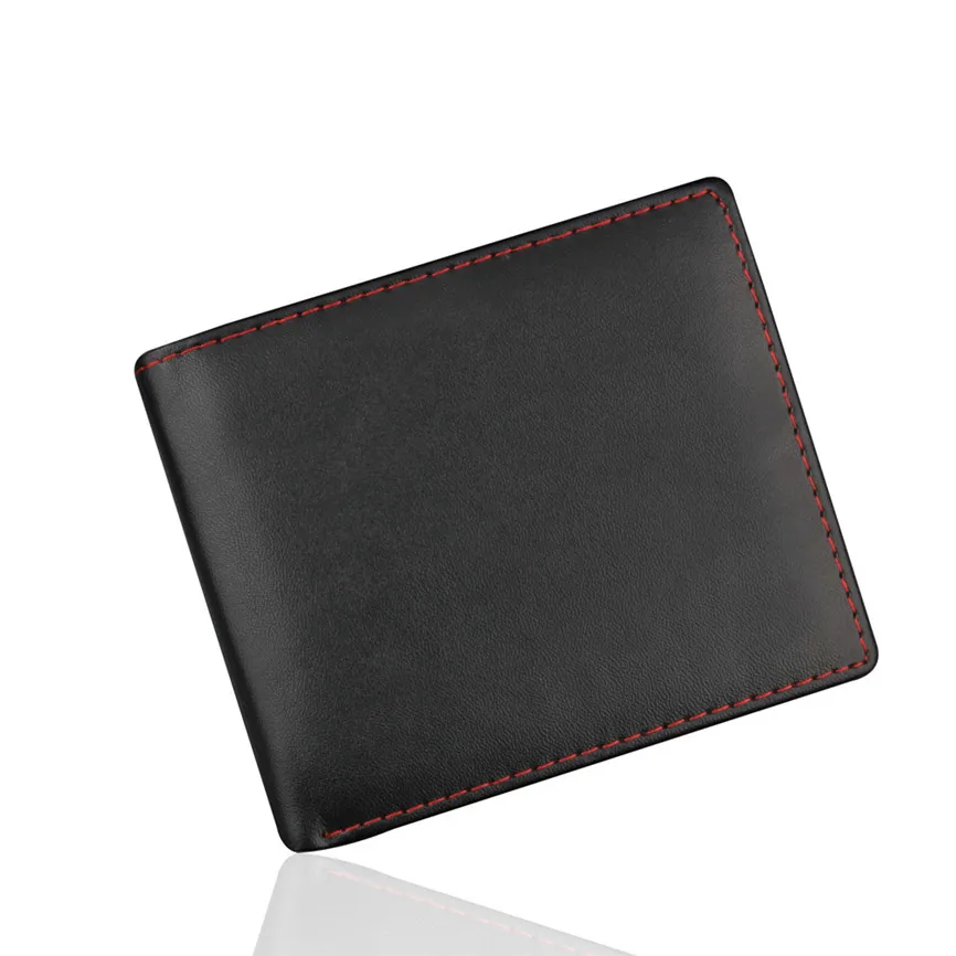 

Men Bifold Business Leather Wallet ID Credit Card Holder Purse Pockets Luxury Vintage Mens Wallet Genuine Zipper Card Package A3