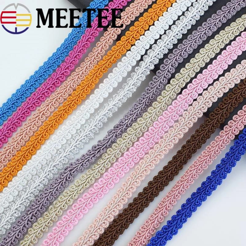 Meetee 20 метров 12 мм кривая кружевная отделка плетеная лента для DIY занавески