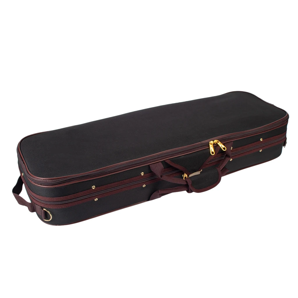 

3/4 Size Violin Case Box Hard Shell Protect Storage Carry Zipper Violin Cases with Hygrometer Black