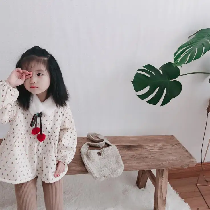 New Girls Printed T-Shirt Thicken Autumn Winter Cotton Fashion Girls Top 2-7t PQ631
