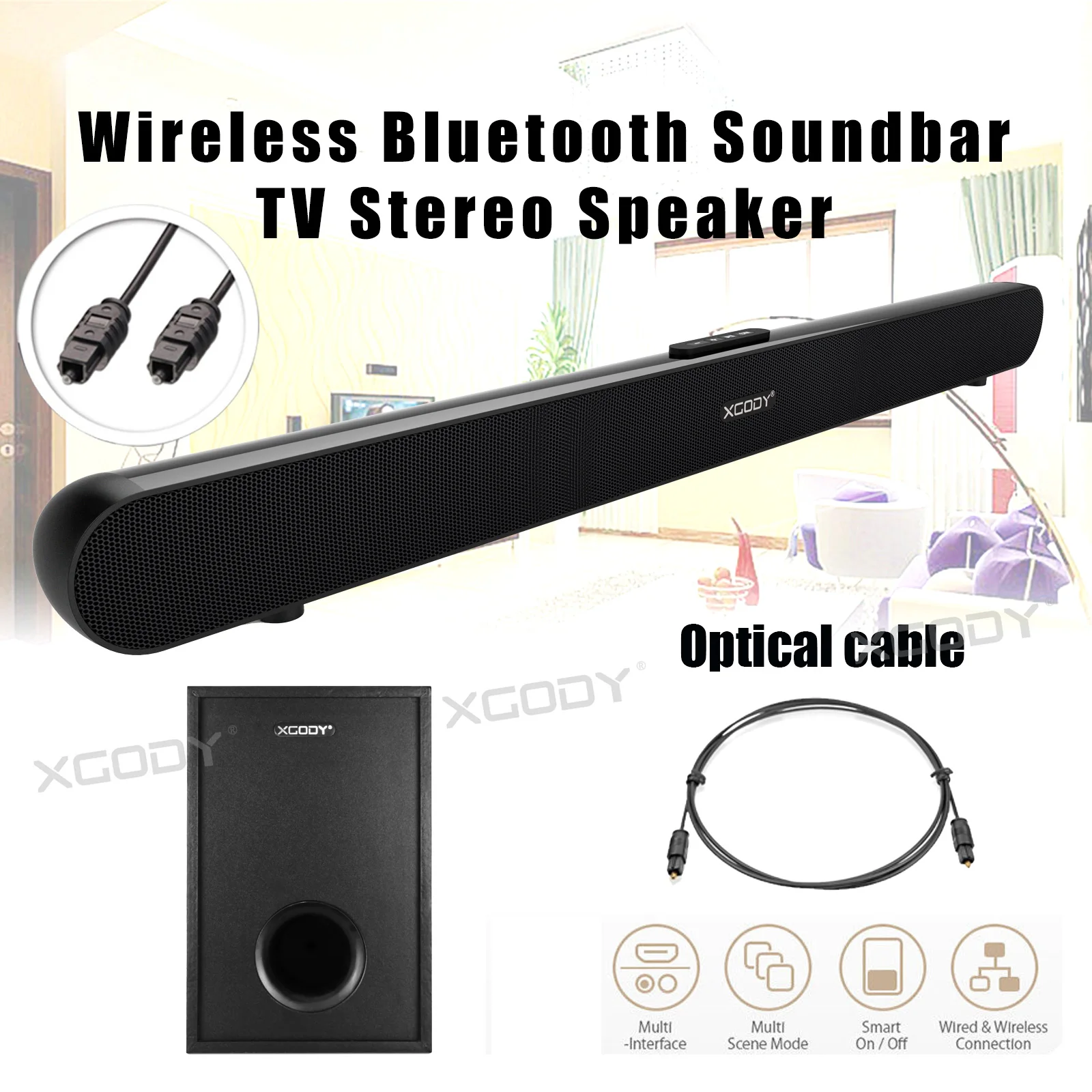 Xgody S-XS01 40W Bluetooth Sound Bar With Wired