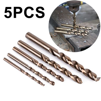 

5pcs/Sets 4/5/6/8/10mm Cobalt Drill Bit Set M35 HSS Drill Bits Tools Practical