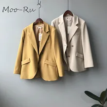 Moo-Ru 2020 Spring New Korean Version of Two Button High-end Texture Loose Temperament Small Blazer Women